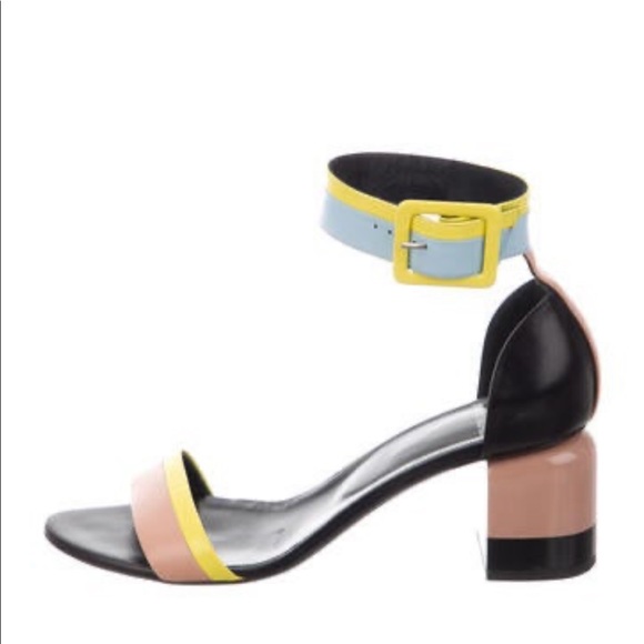 Pierre Hardy Memphis Leather Colorblock Sandals - Picture 3 of 10